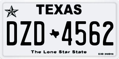 TX license plate DZD4562