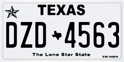 TX license plate DZD4563