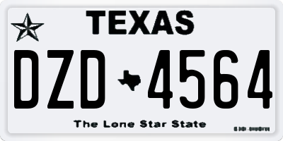 TX license plate DZD4564