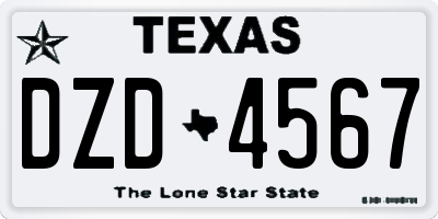 TX license plate DZD4567