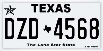 TX license plate DZD4568
