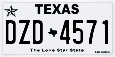 TX license plate DZD4571