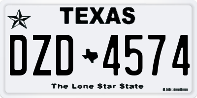 TX license plate DZD4574