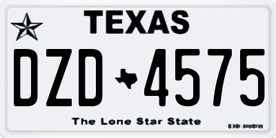 TX license plate DZD4575