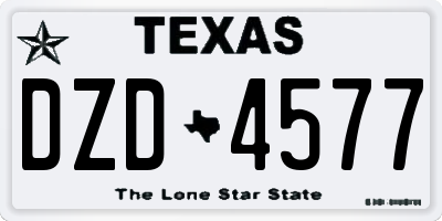 TX license plate DZD4577