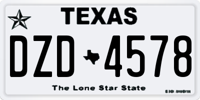 TX license plate DZD4578