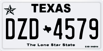 TX license plate DZD4579