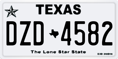TX license plate DZD4582