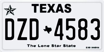 TX license plate DZD4583