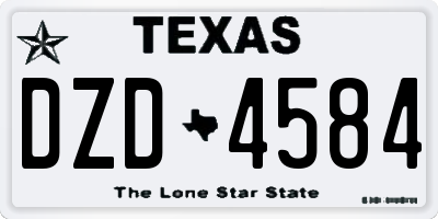 TX license plate DZD4584