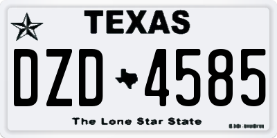 TX license plate DZD4585