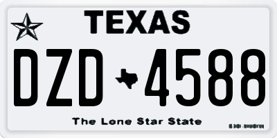TX license plate DZD4588