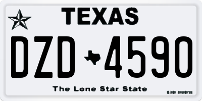 TX license plate DZD4590