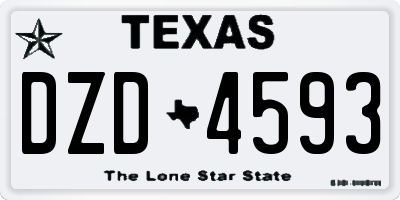 TX license plate DZD4593