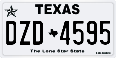 TX license plate DZD4595