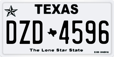 TX license plate DZD4596