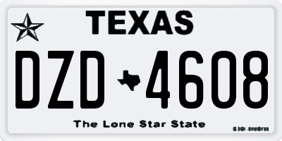 TX license plate DZD4608