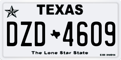 TX license plate DZD4609