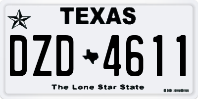 TX license plate DZD4611