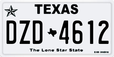 TX license plate DZD4612