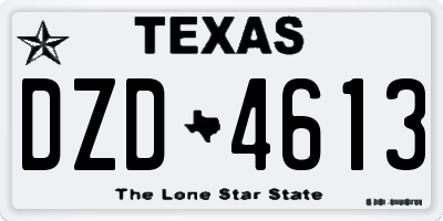 TX license plate DZD4613