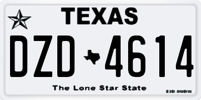 TX license plate DZD4614