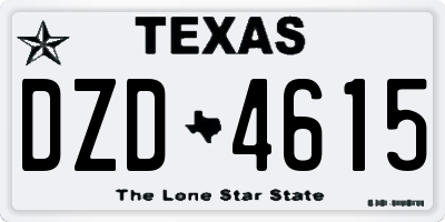 TX license plate DZD4615