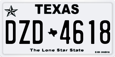 TX license plate DZD4618