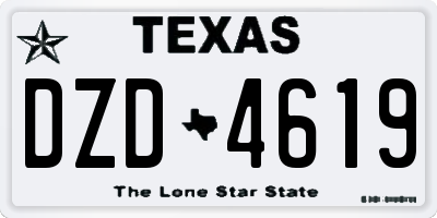 TX license plate DZD4619