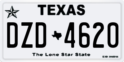 TX license plate DZD4620