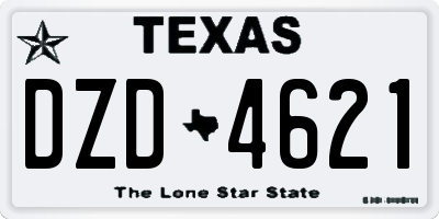 TX license plate DZD4621
