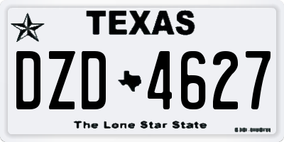 TX license plate DZD4627