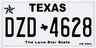 TX license plate DZD4628