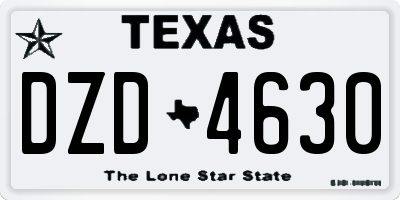 TX license plate DZD4630