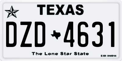 TX license plate DZD4631
