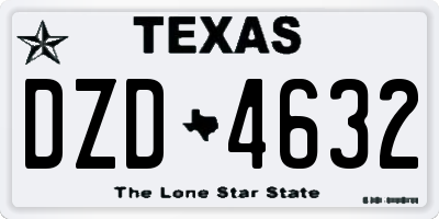 TX license plate DZD4632