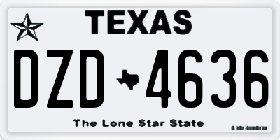 TX license plate DZD4636