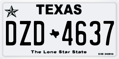TX license plate DZD4637