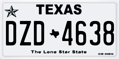 TX license plate DZD4638
