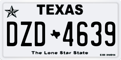 TX license plate DZD4639