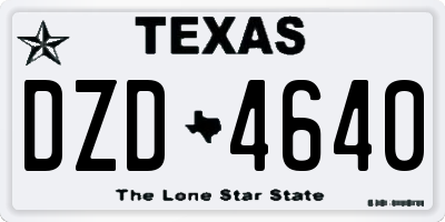 TX license plate DZD4640
