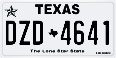 TX license plate DZD4641