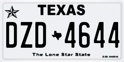 TX license plate DZD4644
