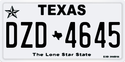 TX license plate DZD4645