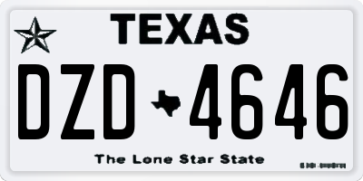 TX license plate DZD4646