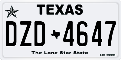 TX license plate DZD4647