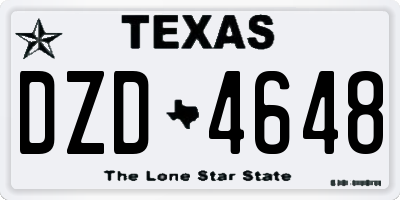 TX license plate DZD4648