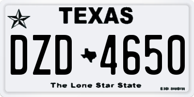 TX license plate DZD4650