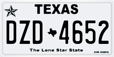 TX license plate DZD4652