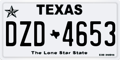 TX license plate DZD4653